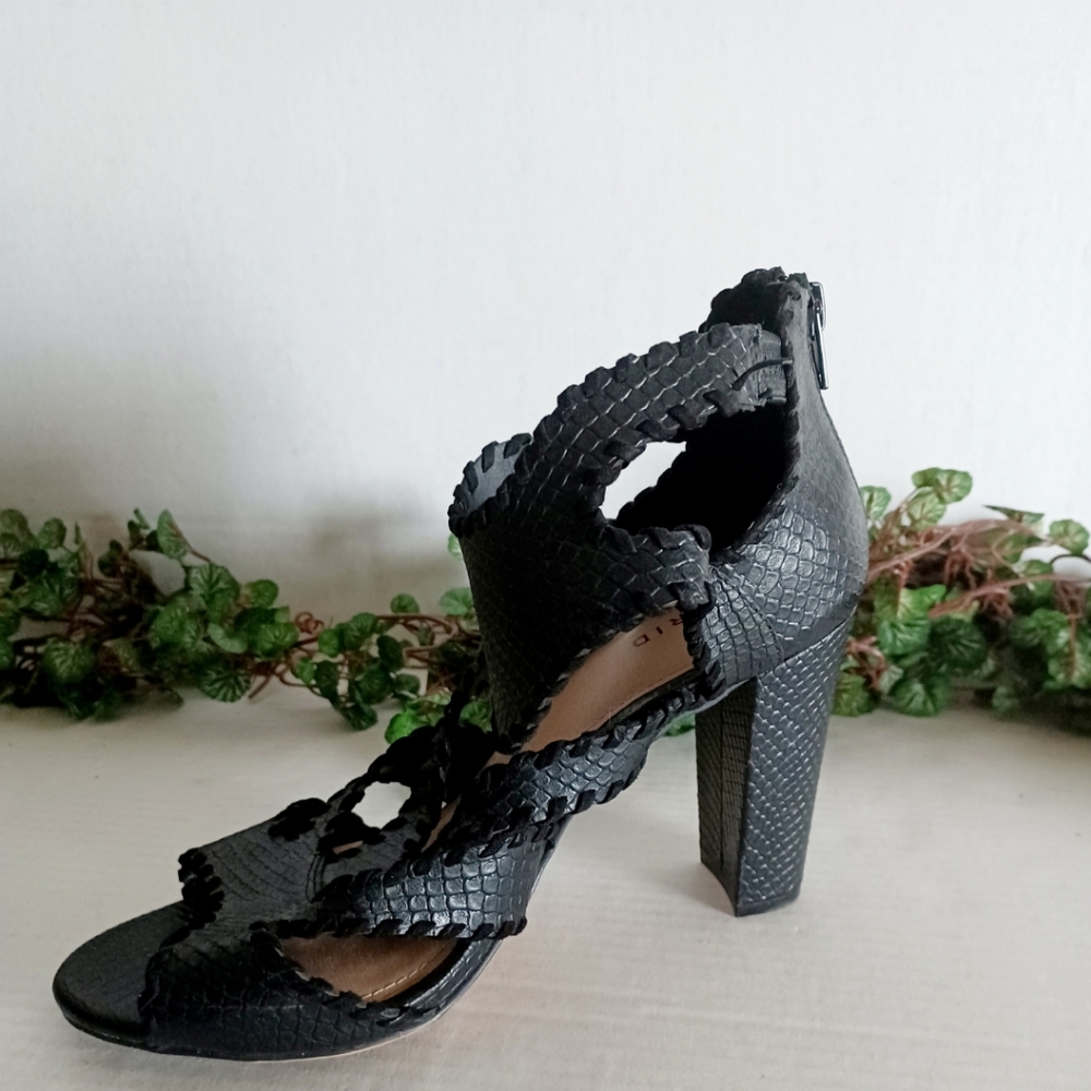 Torrid Open Toe Cutout Zip Back Stack Heel Sandal - image 6